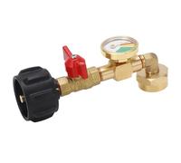 Marhynchus Adaptateur de Recharge Adaptateur de Coude à Gaz avec Une Poignée de Roue de la Soupape de Commande on Off pour Matériau en Laiton de 1 LB QCC1 Cylindre QCC1