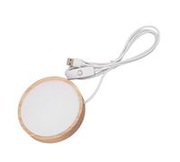 Marhynchus Base de Lumière LED Ronde en Bois, Présentoir en Bois pour Cristaux avec éclairage dégradé RVB, Parfait pour la Décoration Intérieure et les Expositions Artistiques