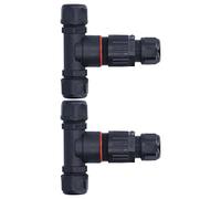 Marhynchus Boîte de Jonction à 3 Voies, Matériau en Nylon et Laiton, étanche IP68, pour Appareils Extérieurs, y Compris Lampadaires et Lampes de Jardin (Deux entrées, deux sorties)