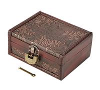 Marhynchus Boîte de Rangement de Bijoux de Style Européen Rétro - Organisateur de Bijoux en Bois pour Anneaux de Mariage, Boucles d'oreilles et Collier - Magnifiquement Conçu avec Une Petite Serrure