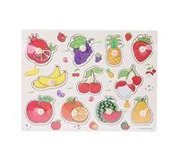 Marhynchus Bouton en Bois Puzzle Puzzon du Jouet Cognitif en Bois pour Les Enfants avec Un Modèle de Fruits Animaux pour Améliorer la Pensée Spatiale et la capacité (A3016 (Fruit))