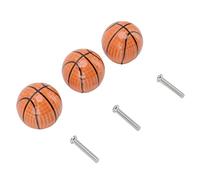 Marhynchus Boutons d'armoire de Basket-ball, Poignées en Céramique pour Tiroirs de Cuisine, Lot de 3 Légers en Alliage de Zinc, Idéaux pour les Commodes et les Armoires