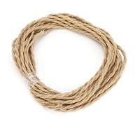 Marhynchus Câble électrique à Paire Torsadée de Corde de Chanvre Vintage, Câble à âme en Cuivre de 0,75 Mm avec un Diamètre Intérieur de 3 Mm pour Lustre, Accessoires de Bricolage (2m)