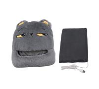 Marhynchus Chauffe-Pieds USB, Pantoufles Chauffantes électriques avec Design Détachable et Motif de Dessin animé, Coussin Chauffant Rapide pour la Maison, Le Bureau, Les Voyages (Gray)