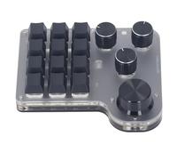 Marhynchus Clavier de Jeu Mécanique Mini Macro USB, LED RVB, 12 Touches avec Interrupteur Bleu et 4 Boutons pour Macro Programmable, Idéal pour Les Joueurs et Les Streamers