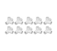Marhynchus Connecteurs de Raccord de Tuyau PVC 0,8 Pouces 4 Voies de Coude, Résistantes aux Chocs pour la Connexion de Tente D'entrée, Idéal pour Construire des Articulations Fortes, 10pcs (White)