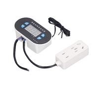 Marhynchus Contrôleur de Température Numérique, Interrupteur de Commande de Thermostat LED ABS 110 à 220 V avec Sonde étanche, Contrôle du Refroidissement du Chauffage, 67 à 248 Degrés F pour Serre
