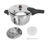 Marhynchus Coureur à Pression 80 Kpa Pot de Cuisine en Acier Inoxydable avec une Soupape de sécurité à la Grille pour le Poêle à Gaz à Induction Soupe de Riz (6L)