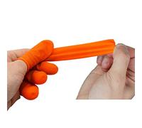 Marhynchus Doigts en Caoutchouc Latex 100 Pièces Protège-doigts Réutilisables 6.4x2.1 Cm Manipulation des Aliments Travail de Laboratoire Manchons Hygiéniques pour les Professionnels (ORANGE)