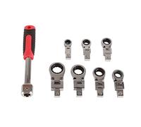 Marhynchus Ensemble de Clés à Cliquet, 8pcs à 180 Degrés Flex Head Head Chrome Vanadium Steel Ratchenting Wrench Tool Kit pour la Réparation Automatique Entretien Domestique