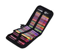 Marhynchus Étui à Crayon d'art avec Porte-Porte pour Chaque Stylo - Pratique pour Les Voyageurs - Sac à épingle de Grande capacité de Slots 72/120 (120 Sac Pliant (Noir))