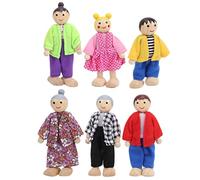 Marhynchus Famille de Maisons de Poupée en Bois réglé 12 Pièces Flexibles Limbes Soft Body Puppenhaus Puppen Family Familles avec (6 marionnettes japonaises et coréennes)