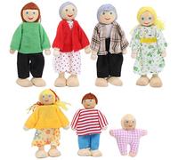 Marhynchus Famille de Maisons de Poupée en Bois réglé 12 Pièces Flexibles Limbes Soft Body Puppenhaus Puppen Family Familles avec (Marionnette 7)