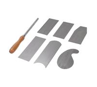 Marhynchus Grattoir D'armoire, Brunissoir, Ensemble de 6 Grattoirs Multi-formes avec Manche en Bois et Grattoirs en Acier au Manganèse pour les Projets de Menuiserie