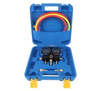 Marhynchus Jauge de Collecteur Numérique, Jauge de Test de Pression CVC Haute Précision 0-50 Bar avec Robinet à Tournant Sphérique et Crochet Pliant, pour Réfrigérant AC R134A R410A R22