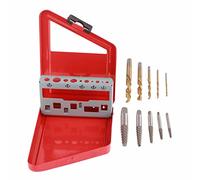 Marhynchus Jeu D'extracteurs de Vis 10 Pièces Foret à Main Gauche en Acier allié Haute Résistance avec Boîtier en Métal pour Enlever les Boulons et les Vis Endommagés