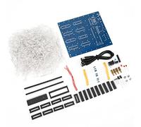 Marhynchus Kit de Bricolage de Lumière LED, Circuit imprimé 8x8x8 Cm avec 1000 Lumières Blanches Bleues pour la Pratique du Soudage, Paramètres Directement Imprimés sur PCB, Câble USB vers DC005,