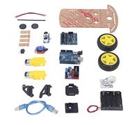 Marhynchus Kit de Châssis de Voiture Robot Intelligent Bricolage, Carte de Développement Programmable Ultrasons 2WD avec Moteur MCU pour Enfants Adolescents Bricolage