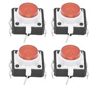 Marhynchus Kit de Commutateurs LED Momentanés en Matériau ABS, Interrupteur à Bouton-poussoir Tactile, 20 Pièces, pour l'électronique et les Appareils Ménagers (rouge)