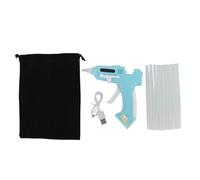 Marhynchus Kit électrique à Colle Chaud Kit de Pistolet sans Fil Outil de Colle à Chaude avec des Bâtons D'adhésion de 10pcs de 7 Mm de Haut et un Support de Buse Intelligent pour la (GREEN)