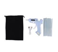 Marhynchus Kit électrique à Colle Chaud Kit de Pistolet sans Fil Outil de Colle à Chaude avec des Bâtons D'adhésion de 10pcs de 7 Mm de Haut et un Support de Buse Intelligent pour la (BLUE)