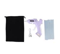 Marhynchus Kit électrique à Colle Chaud Kit de Pistolet sans Fil Outil de Colle à Chaude avec des Bâtons D'adhésion de 10pcs de 7 Mm de Haut et un Support de Buse Intelligent pour la (PURPLE)
