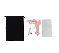 Marhynchus Kit électrique à Colle Chaud Kit de Pistolet sans Fil Outil de Colle à Chaude avec des Bâtons D'adhésion de 10pcs de 7 Mm de Haut et un Support de Buse Intelligent pour la (PINK)