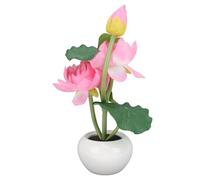 Marhynchus Lampe à Fleurs à LED avec Vase en Céramique, Lumière de Nuit de Fleurs Artificielles, Plastique 3 Tête, Double fonctionnalité, Créer une Ambiance Romantique