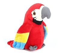 Marhynchus Le Jouet de Perroquet en Peluche Parlante électrique Répète Toute Langue Apprendre à Parler Chanter Shake Head avec Un Tissu Confortable pour Les Enfants (Rouge)