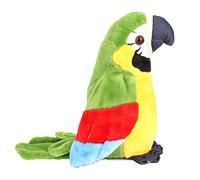 Marhynchus Le Jouet de Perroquet en Peluche Parlante électrique Répète Toute Langue Apprendre à Parler Chanter Shake Head avec Un Tissu Confortable pour Les Enfants (Green)