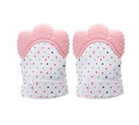Marhynchus Lot de 2 de Dentition en Silicone pour bébé - Mitaines de Prévention des Rayures - Fermeture à Crochet Réglable - Soulagement des Gencives Texturées - Son froissé pour Nourrissons de 3