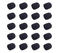 Marhynchus Lot de 20 Housses en Mousse pour Microphone, Filtre Anti-pop, Réduction du Bruit, éponge de Protection pour Enregistrement de Micro Cravate, Conférence en Plein Air (BLACK)