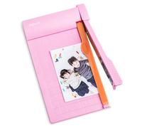Marhynchus Mini A5 Paper Trimmer 4x6in Portable Desktop Manual Photo Paper Cutter For Craft Cards Scrapbooking Supplies Kit Home School Office With Sliding Metal (PINK)