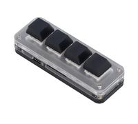 Marhynchus Mini Clavier Programmable, Mise à Niveau du Commutateur Rouge, Mini Clavier de Jeu Mécanique à 4 Touches, LED RVB avec Macros Programmables pour Claviers de Jeu
