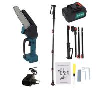 Marhynchus Mini Tronçonneuse à Perche sans Fil 2 en 1, Lames en Acier SK5 Alimentées par Batterie 21 V avec Perche D'extension de 3,3 à 6,56 Pieds, pour la Taille des Arbres et L'élagage des (Prise