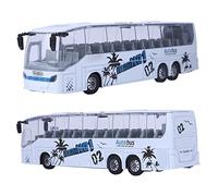 Marhynchus Modèle de Bus de Transport en Alliage à L'échelle 1:50, Jouet à Tirer avec Musique Légère, Portes Ouvrantes pour Enfants, Collection de Cadeaux pour Garçons (White)
