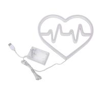 Marhynchus Néon LED en Forme de Cœur, Romantique en Forme de Cœur, alimenté par USB et alimenté par Batterie, Parfait pour une Fête de Mariage ou une Décoration de Chambre à Coucher (Rose Blanc)
