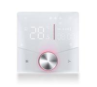 Marhynchus Panneau de Thermostat Numérique avec Contrôleur CVC à écran Tactile avec Interface RS485, 8 Effets D'éclairage, 7 Changements de Couleur pour le Contrôle du Ventilo-convecteur, (WHITE)