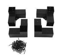 Marhynchus Pergola Bracket Kit de Quincaillerie Pergola Kit de Support en Bois surélevé avec Poudre en Poudre en Revue en Acier Rouille Rouille Robuste pour Les Terrasses Pelouses Balcons (4PCS)