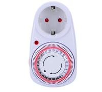 Marhynchus Prise de Minuterie Mécanique, Minuterie Enfichable de 24 Heures, Intervalles de 15 Minutes, 16A 3680W, IP44 Robuste pour L'extérieur, pour Lampes, Ventilateurs, Lumières de (Prise UE)