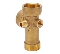 Marhynchus Raccord de Tuyau en Laiton à 5 Voies, Filetage G1/4, Connecteur de Canalisation D'eau, D'huile et de Gaz, Longueur 90 Mm, pour Cuisine, Salle de Bain, Usage Industriel