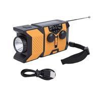 Marhynchus Radio à Manivelle d'urgence avec Lampe de Poche LED AM/FM/WB Radio Météo NOAA Banque d'alimentation 2000 MAh Chargeur USB Portable à énergie Solaire pour Le Camping et la Survie