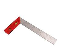 Marhynchus Règle de Mesures Portables Précises de la Menuiserie avec une Cloche Plate pour les Outils de Menuiserie Professionnelle, carré D'acier Inoxydable Rouge pour les Outils (30cm)