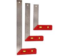 Marhynchus Règle de Mesures Portables Précises de la Menuiserie avec une Cloche Plate pour les Outils de Menuiserie Professionnelle, carré D'acier Inoxydable Rouge pour les Outils (20cm)