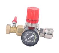 Marhynchus Régulateur du Compresseur D'air avec Jauge 0-180psi 4 Voies de Vanne pour Outils Pneumatiques avec Bouton de Réglage en Plastique (1/2 pouce)