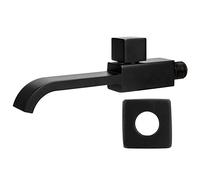 Marhynchus Robinet D'évier Mural Noir Mat, Robinet D'eau Froide Simple, Filetage G1/2, Construction en Laiton, Conception Moderne et Simple pour Salle de Bains, Lavabo de Cuisine