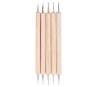 Marhynchus Stylos D'indentation en Acier Inoxydable de Hêtre de Stylet de Traçage à Double extrémité de 5 Pièces, Outil de Dessin de Ligne pour L', la Dorure, le Point avec Poignée,