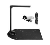 Marhynchus USB Document Scanner Camera HD 3264x2448 Résolution pour Les Documents de Balayage OCR IDS Livres avec luminosité LED Lumière 3-Level pour la Bibliothèque de Classe de Bureau (Black #-1)