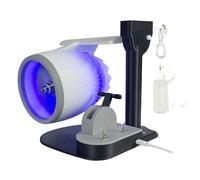 Marhynchus Ventilateur de Forme de Moteur à Jet Ventilateur de Bureau avec USB 2 en 1 Vitesse Réglable Ultrasonore Brume Humidificateur Flamme de Queue de Lumière Vive pour le Bureau à (BLUE)
