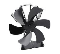 Marhynchus Ventilateur de Poêle à Moteur de Chaleur 6 Aluminium ALLIAGE MANUEL CONTRÔLE Ventilateur de Bureau pour Poêles en Bois Brûères en Rondins à Granulés pour Brûleur de Charbon (BLACK)